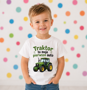  Koszulka dla chłopczyka syna rolnika - TRAKTOR TO MOJE PIERWSZE AUTO 