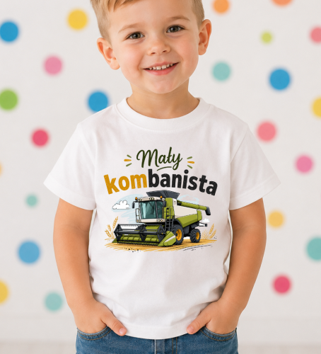 Koszulka dla chłopczyka syna rolnika - mały kombajnista.png