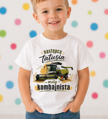 Koszulka dla chłopczyka NASTĘPCA TATUSIA, MAŁY KOMBAJNISTA.png