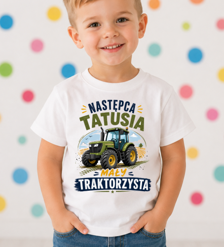 Koszulka dla chłopczyka NASTĘPCA TATUSIA, MAŁY TRAKTORZYSTA.png