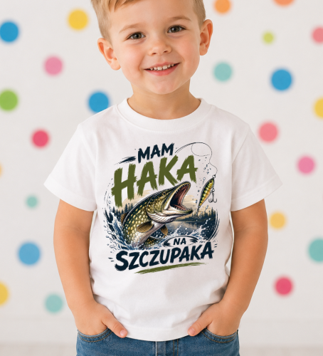 Koszulka dla chłopczyka z motywem wędkarskim mam haka na szczupaka zzz.png