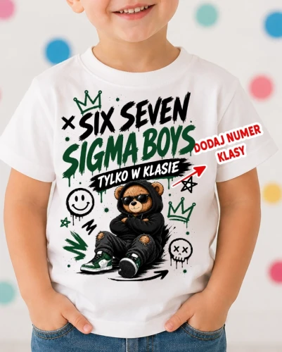 Koszulki z motywem six seven dla kolegów z klasy na Dzień Chłopaka Z NUMEREM KLASY