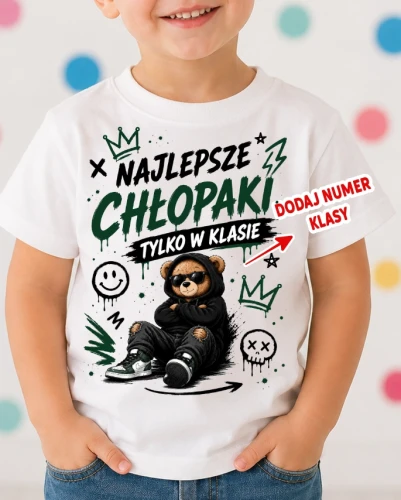 Koszulki na Dzień Chłopaka z numerem klasy  NAJLEPSZE CHŁOPAKI TYLKO W.webp