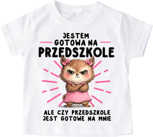 KOSZULKA, JESTEM GOTOWA NA PRZEDSZKOLĘ Z SOWĄ.webp