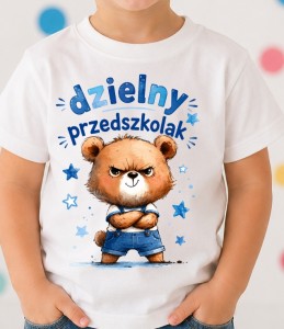 Koszulka dla chłopczyka do przedszkola - DZIELNY PRZESZKOLAK 