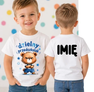  Koszulka dla chłopczyka do przedszkola Dzielny Przedszkolak z imieniem 