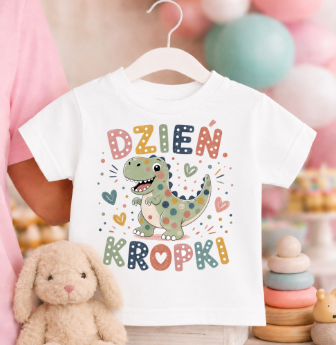 Koszulka dla CHŁOPCZYKA NA DZIEN KROPKI Z DINOZAUREM CZXVXCVCX.png