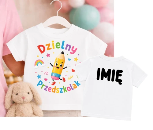 Koszulka na pasowanie na przedszkolaka z imieniem .webp