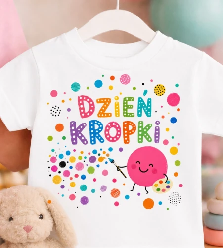 KOSZULKA DLA Dziewczynki na dzień kropki.webp