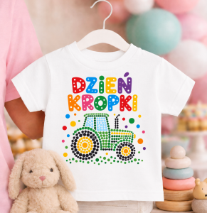 Koszulka na dzień kropki z traktorem 