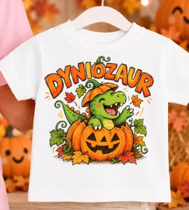 Koszulka na Dzień Dyni z Dinozaurem - DYNIOZAUR 