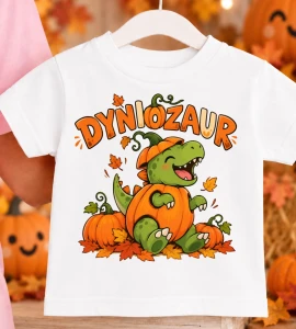Koszulka na Dzień Dyni z Dinozaurem - DYNIOZAUR