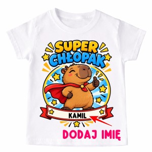 Koszulka SUPER CHŁOPAK z imieniem na Dzień Chłopaka