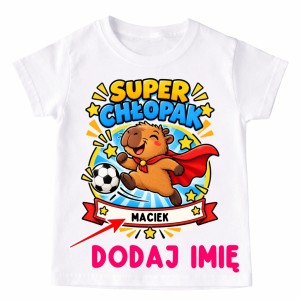 Koszulka SUPER CHŁOPAK z imieniem na Dzień Chłopaka