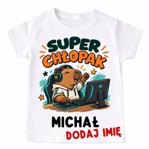 Koszulka SUPER CHŁOPAK z imieniem na Dzień Chłopaka
