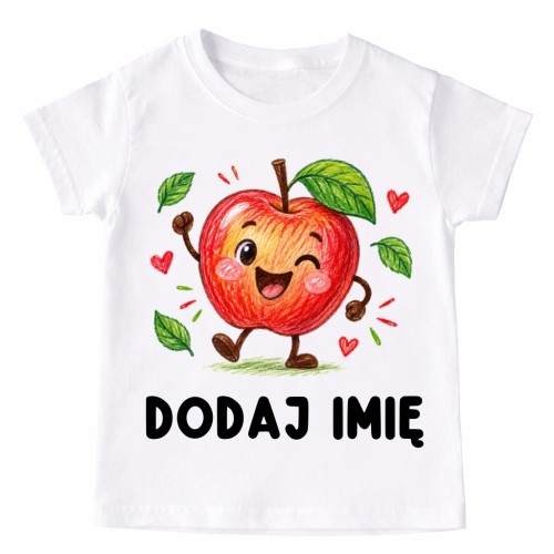 Koszulka dla dziecka na Dzień Jabłka z jabłkiem i imieniem.jpg
