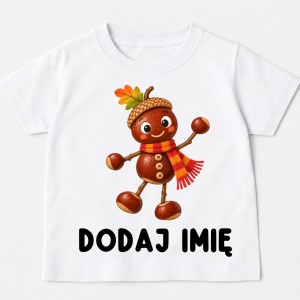 Koszulka na Dzień Kasztana z kasztanowym ludzikiem i imieniem 
