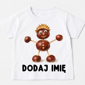 Koszulka na Dzień Kasztana z kasztanowym ludzikiem i imieniem