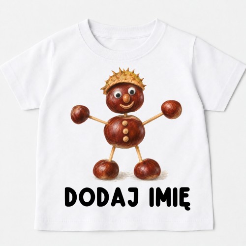 Koszulka dla dziecka z kasztanowym ludzikiem i imieniem - 2.jpg