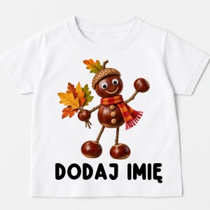 Koszulka na Dzień Kasztana z kasztanowym ludzikiem i imieniem