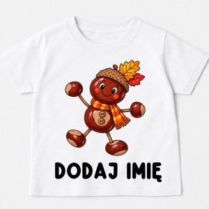 Koszulka na Dzień Kasztana z kasztanowym ludzikiem i imieniem