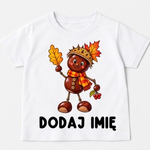 Koszulka na Dzień Kasztana z kasztanowym ludzikiem i imieniem