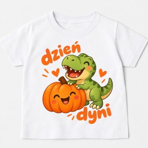 Koszulka na Dzień Dyni z dinozaurem i dynią