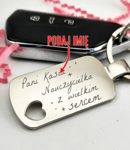 Breloczek na prezent z grawerem  z okazji dnia Nauczyciela  