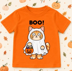 Pomarańczowa Koszulka ''KOT DUSZEK BOO''