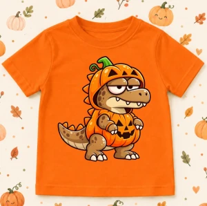 Pomarańczowa Koszulka ''DINO W STROJU DYNI''