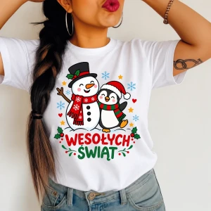 Świateczna koszulka damska z motywem świąt.webp