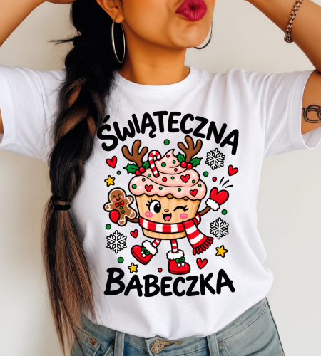 ŚWIĄTECZNA BABECZKA koszulka damska na prezent świąteczny - 6.png
