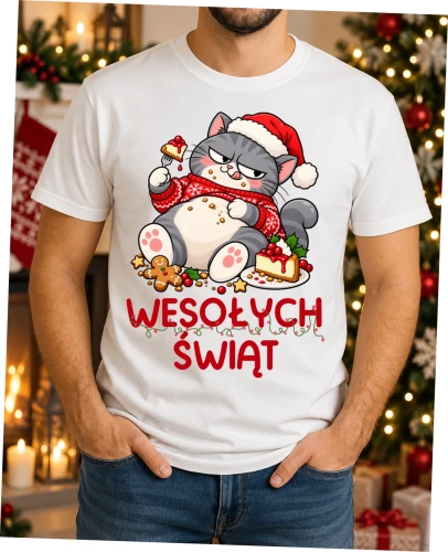 Męska świąteczna śmieszna koszulka na prezent - WESOŁYCH ŚWIĄT.webp