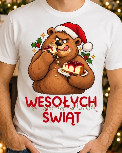 Męska świąteczna śmieszna koszulka na prezent - WESOŁYCH ŚWIĄT - 2.webp