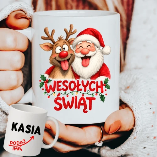 Personalizowany Kubek na Mikołajkowy prezent z Mikołajem .webp