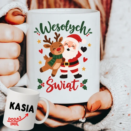 Personalizowany Kubek na Mikołajkowy prezent z Mikołajem .webp