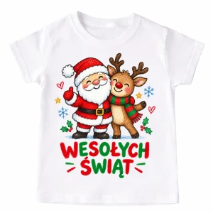 Koszulka dla dziecka na Mikołajki  WESOŁYCH ŚWIĄT - wesołych712