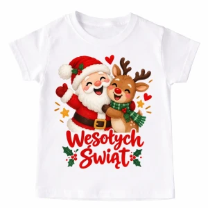 Koszulka dla dziecka na Mikołajki  WESOŁYCH ŚWIĄT - wesołych717