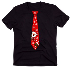 Męska koszulka świąteczna z nadrukiem krawata – zabawny T-shirt na prezent - krawat41