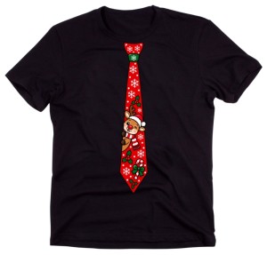 Męska koszulka świąteczna z nadrukiem krawata – zabawny T-shirt na prezent - krawat41