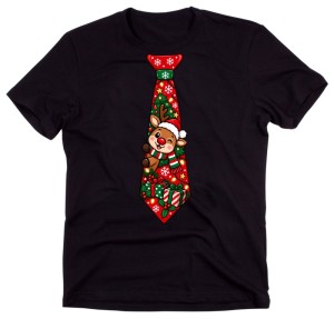 Męska koszulka świąteczna z nadrukiem krawata – zabawny T-shirt na prezent - krawat39