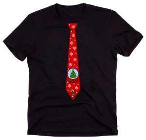 Męska koszulka świąteczna z nadrukiem krawata – zabawny T-shirt na prezent - krawat37