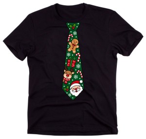 Męska koszulka świąteczna z nadrukiem krawata – zabawny T-shirt na prezent - krawat36