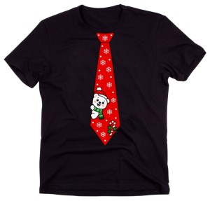 Męska koszulka świąteczna z nadrukiem krawata – zabawny T-shirt na prezent - krawat33