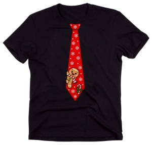 Męska koszulka świąteczna z nadrukiem krawata – zabawny T-shirt na prezent - krawat32