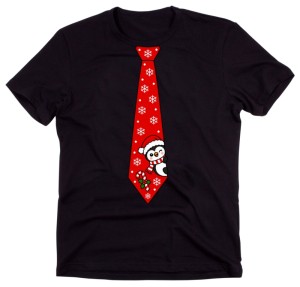 Męska koszulka świąteczna z nadrukiem krawata – zabawny T-shirt na prezent - krawat31