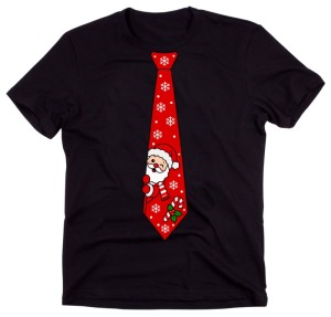 Męska koszulka świąteczna z nadrukiem krawata – zabawny T-shirt na prezent - krawat30