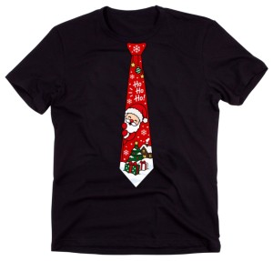 Męska koszulka świąteczna z nadrukiem krawata – zabawny T-shirt na prezent - krawat29