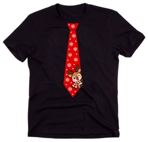 Męska koszulka świąteczna z nadrukiem krawata – zabawny T-shirt na prezent - krawat27