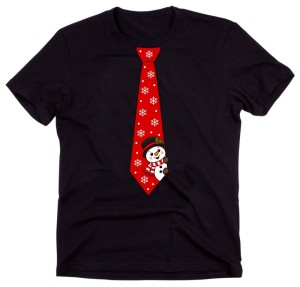 Męska koszulka świąteczna z nadrukiem krawata – zabawny T-shirt na prezent - krawat19